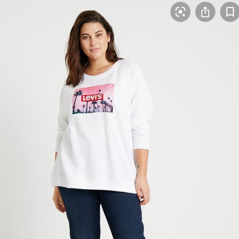Levi’s white sweatshirt retro palm trees graphics